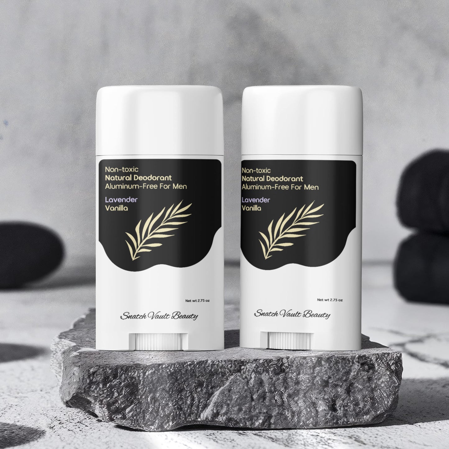 2 Pack Snatch Non-toxic MEN's Natural Deodorant, Aluminum-Free