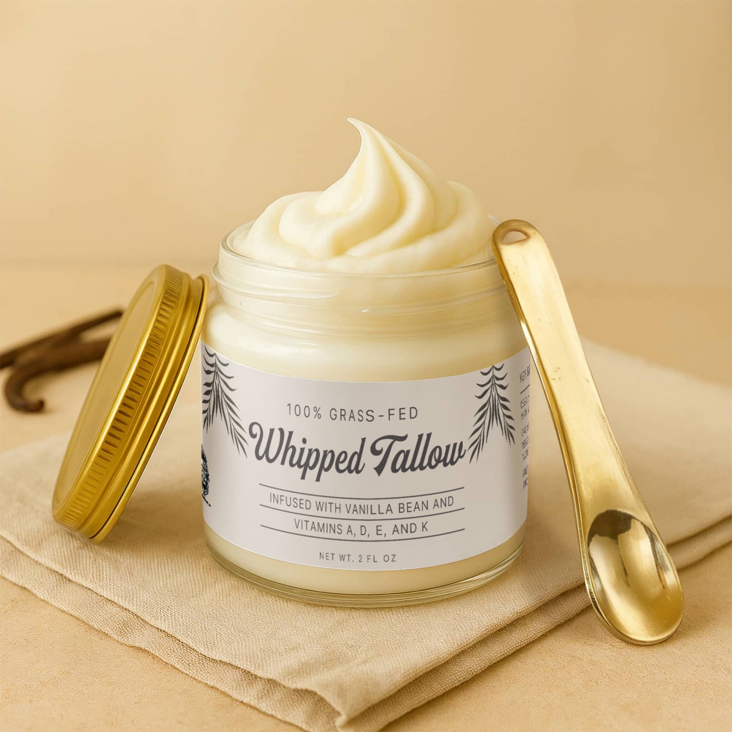 Whipped Grass-Fed Tallow Balm Snatched with Vanilla Bean🐄✨