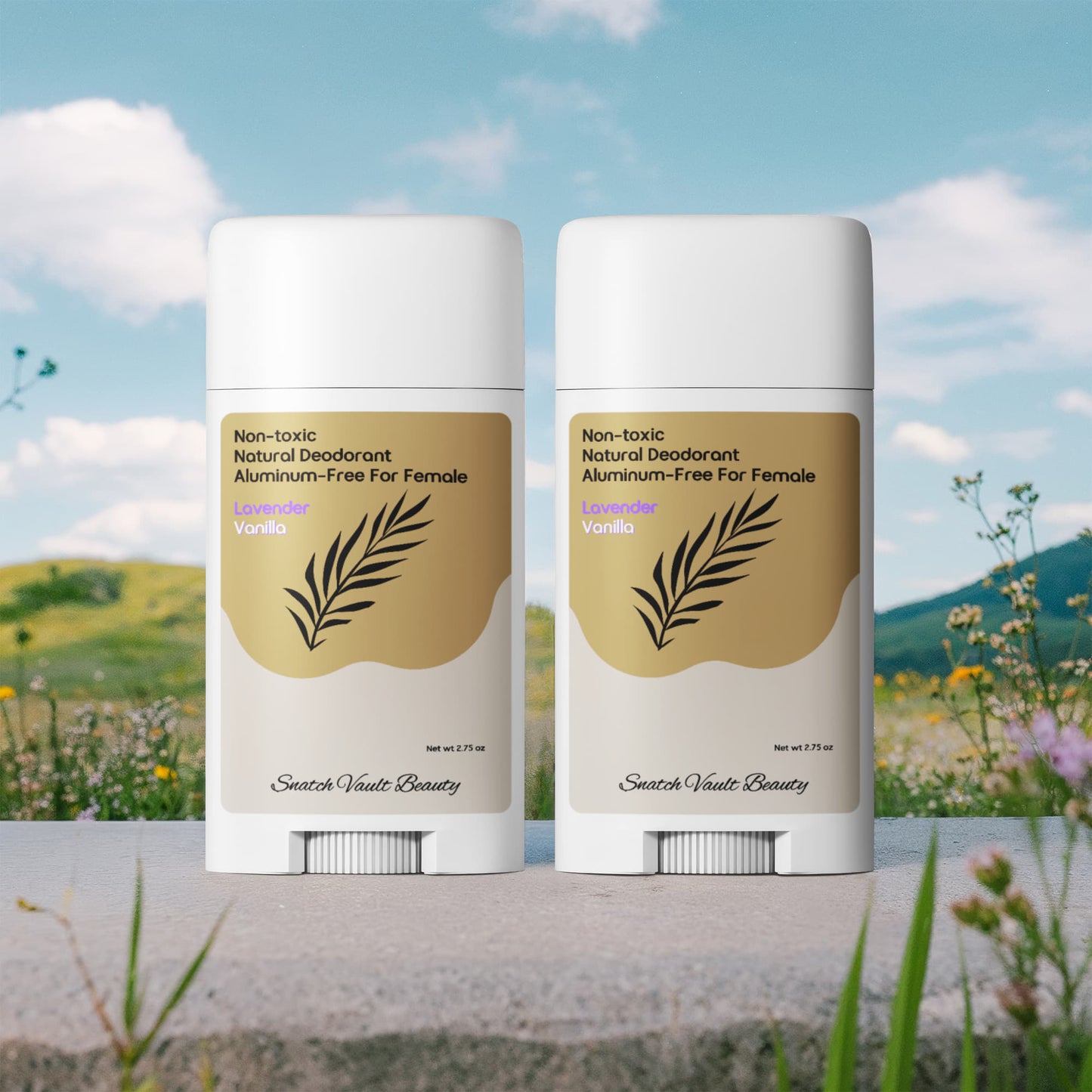 2 Pack Snatch Non-toxic WOMEN'S Natural Deodorant, Aluminum-Free