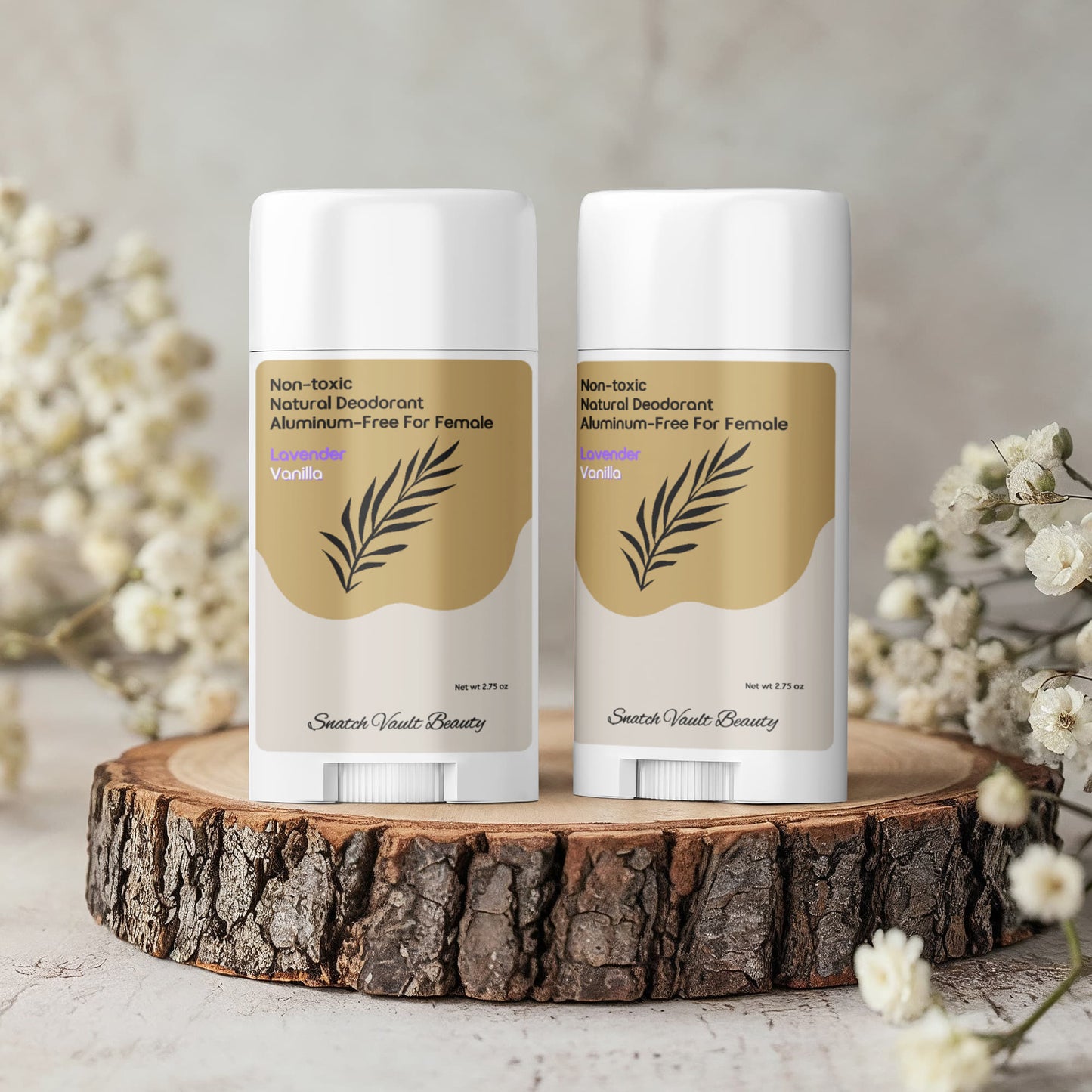 2 Pack Snatch Non-toxic WOMEN'S Natural Deodorant, Aluminum-Free